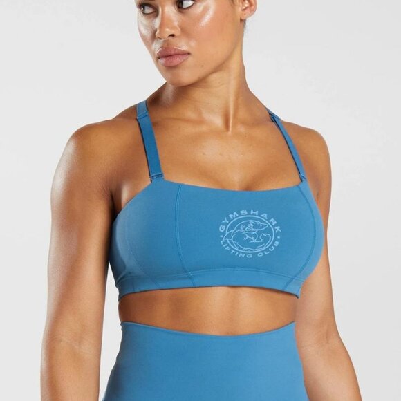 Gymshark Legacy Sports Bra in Lakeside Blue - Picture 1 of 4